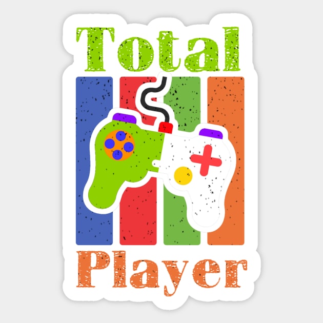 Total Player Funny Gamer Gift Sticker by AlondraHanley